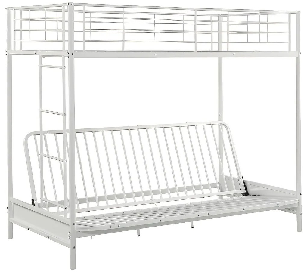 Łóżko antresola MODULO IV - 90 × 190 cm - kolor biały