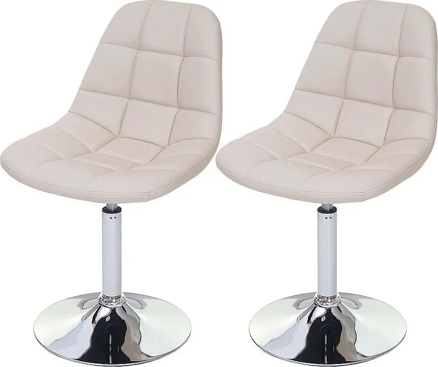 Krzesło do jadalni MCW-A60 (zestaw 2 sztuk),  imitacja skóry, kremowy