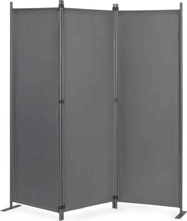 Parawan ogrodowy składany AW-022, 167x164 cm, 3-panelowy, kolor szary