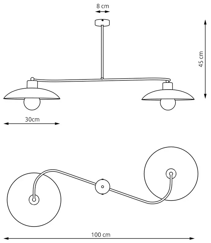 Czarna metalowa lampa sufitowa - D136-Cerana