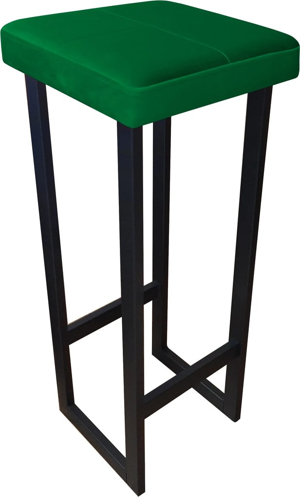 Hoker ALEX krzesło barowe tkanina Welur podstawa metalowa : Kolor Stelaża - Czarny , Kolor tkaniny - VELVET - MG25, Wysokość - 90 cm