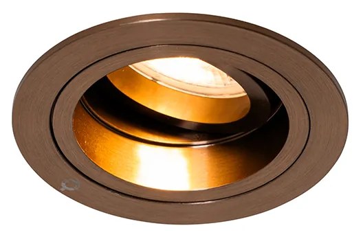 Inteligentny reflektor wpuszczany Ciemny Brąz Okrągły z Możliwością Przechylania i Obrotu z Wifi GU10 50mm - Chuck