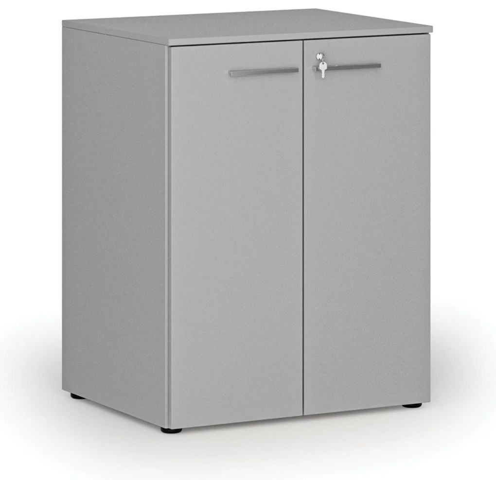 Szafa biurowa z drzwiami PRIMO GRAY, 2 półki, 800 x 640 x 1027 mm, szary