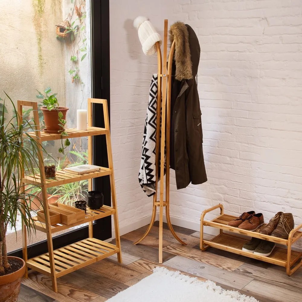 Bambusowy wieszak stojący Compactor Coat & Hat Bamboo