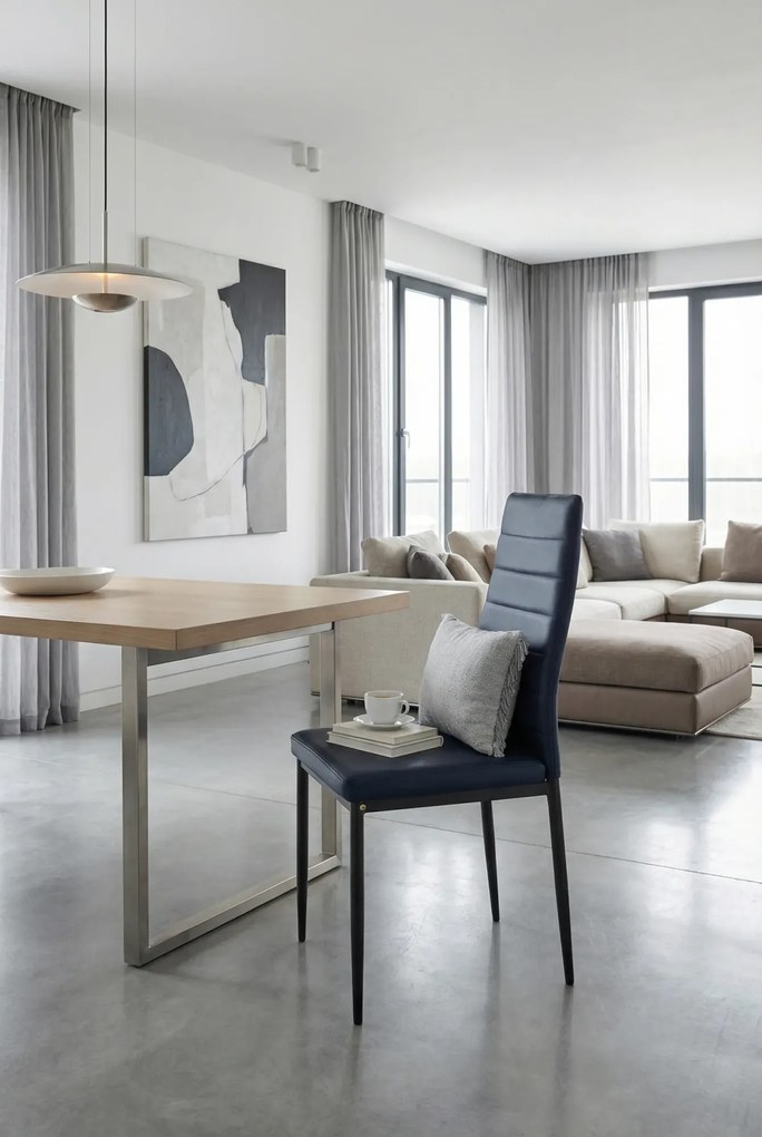 Czarne tapicerowane nowoczesne z ekoskóry krzesło H3-R56