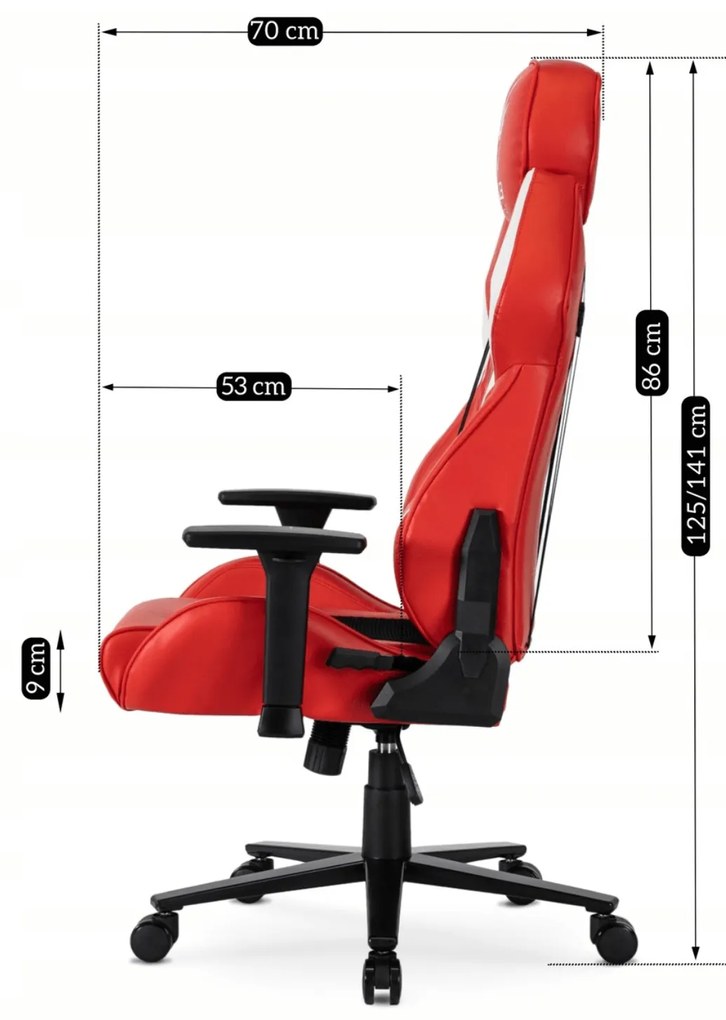 Fotel Gamingowy Obrotowy NEXON Czerwony Nowoczesny