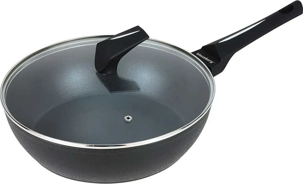 Patelnia z powłoką marmurkową i szklaną pokrywą 28cm G3-F34