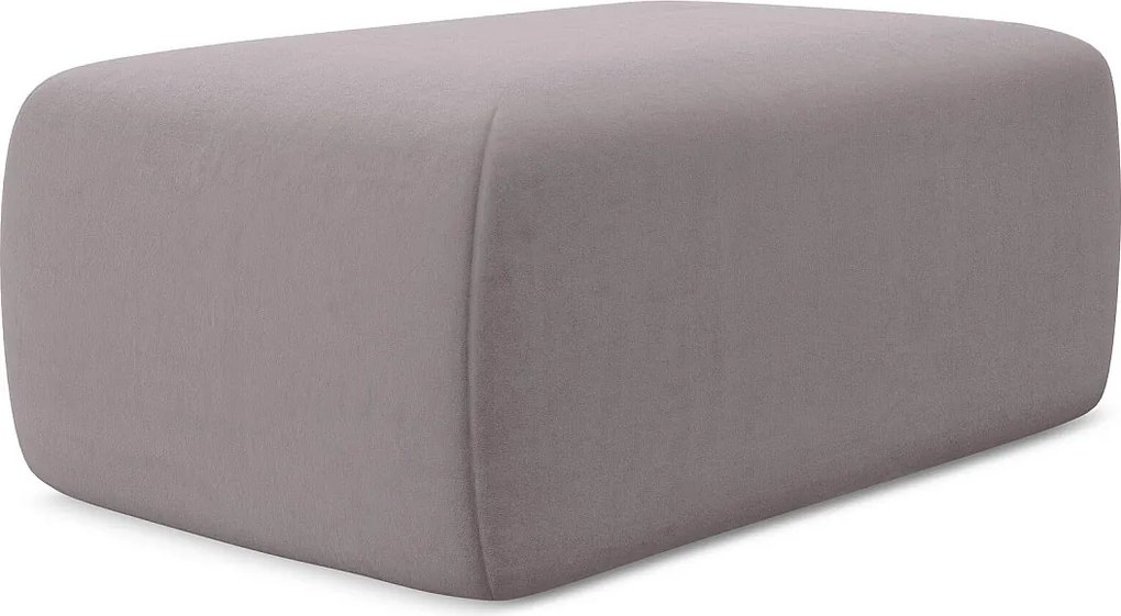 Pufa - z tkaniny welwetowej - lawendowy - KAPUA