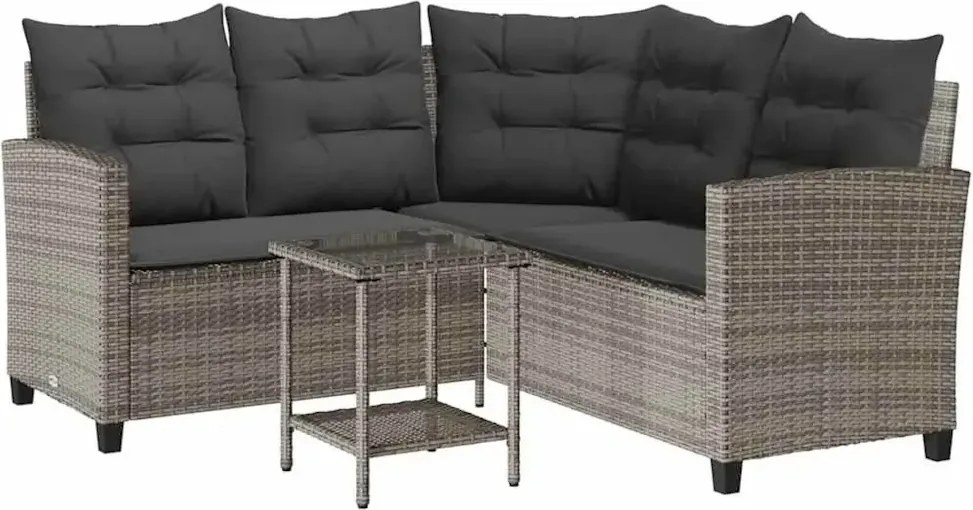 Sofa ogrodowa ze stolikiem ciemnoszara W4-L75
