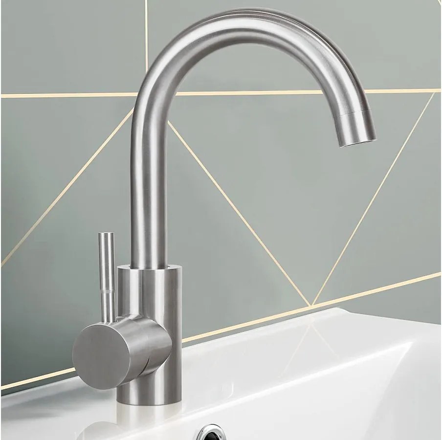 NETTLIFE kran kuchenny, umywalka łazienkowa, wysokociśnieniowy kran łazienkowy ze stali nierdzewnej