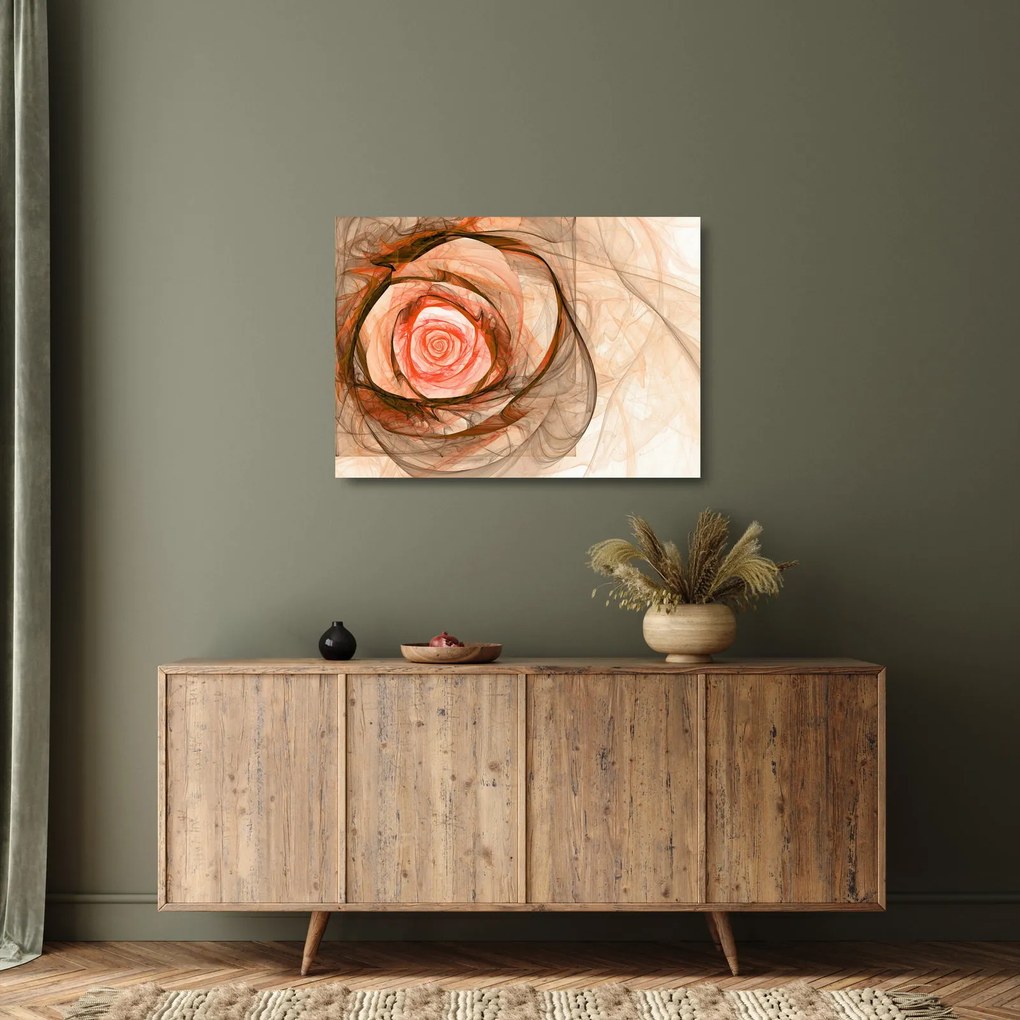 Obraz na szkle - Róża w artystycznym duchu (70x50 cm)