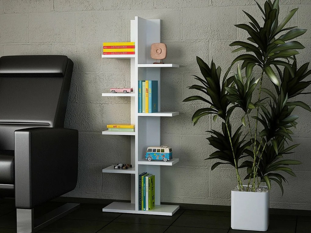 Półka skandynawska – 45 x 121,8 x 22 cm – biała – płyta wiórowa