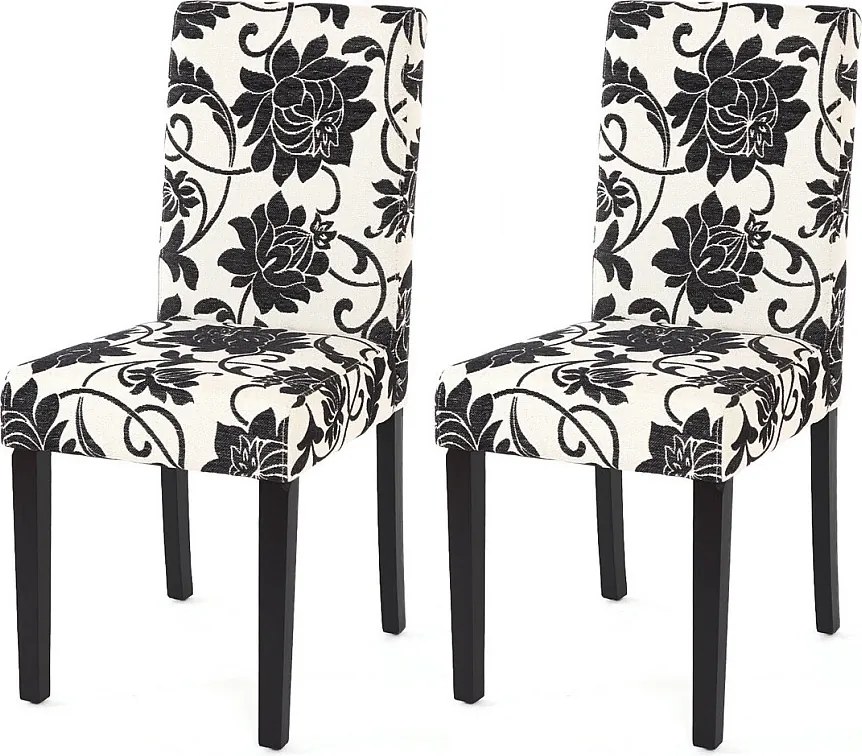 Krzesło do jadalni Littau (zestaw 2 sztuk),  tkanina, żakard, ciemne nogi