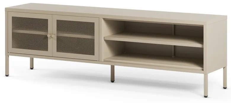 Kremowa metalowa szafka pod TV 160x50x35 cm Fayna – Marckeric