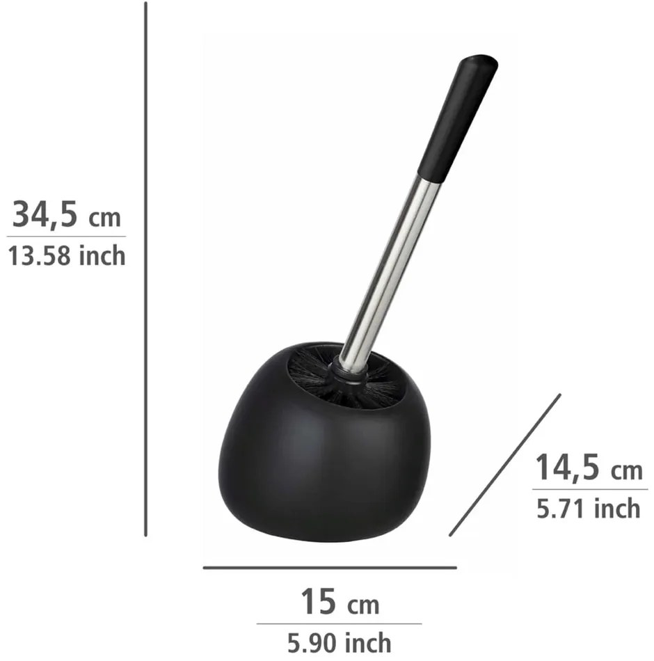 Czarna ceramiczna szczotka do WC Wenko Polaris
