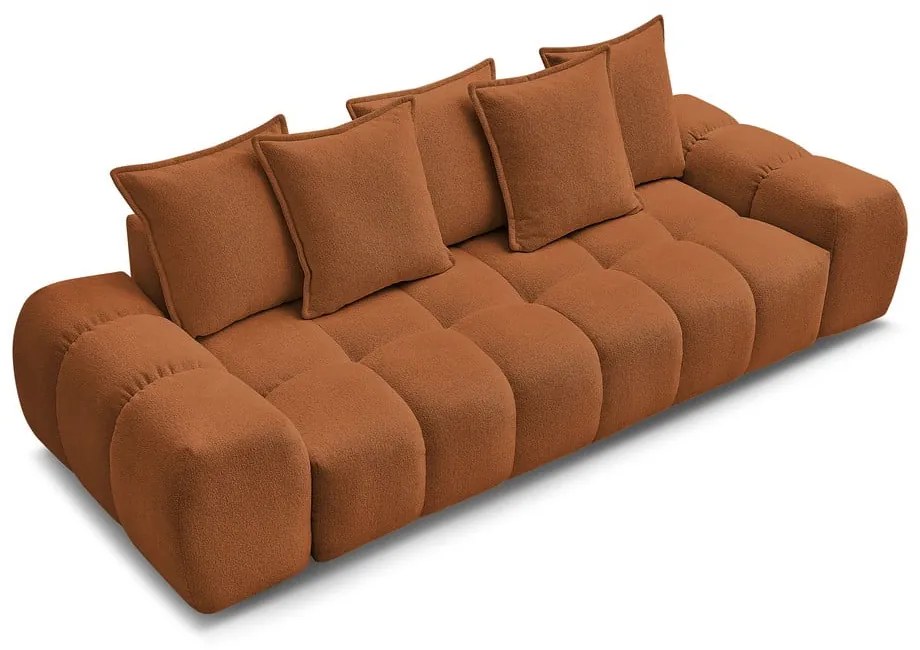 Sofa z tkaniny szenilowej w kolorze terakoty 278 cm Everest – Bobochic Paris