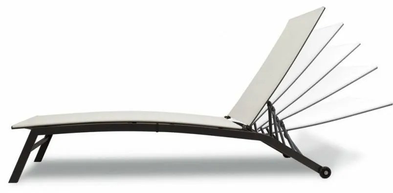 Leżak ogrodowy z kółkami, beżowy, 195 x 90 x 63 cm