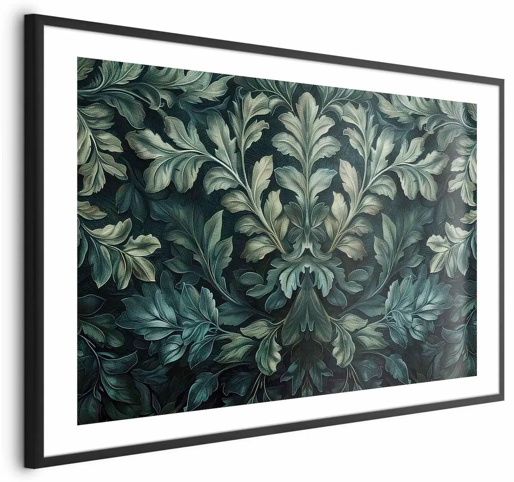 Plakat Wiktoriańskie liście 42x29,7 cm z ramą czarną z marginesem ARTGEIST B