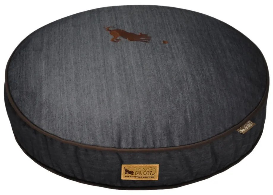 Ciemnoniebieskie legowisko dla psów ø 90 cm Round Bed Denim Medieval Blue / Dark Chocolate M – P.L.A.Y.