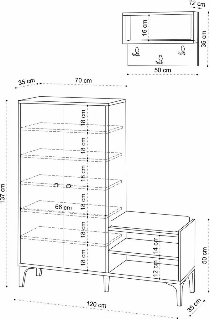 Zestaw do przedpokoju Jess Oak