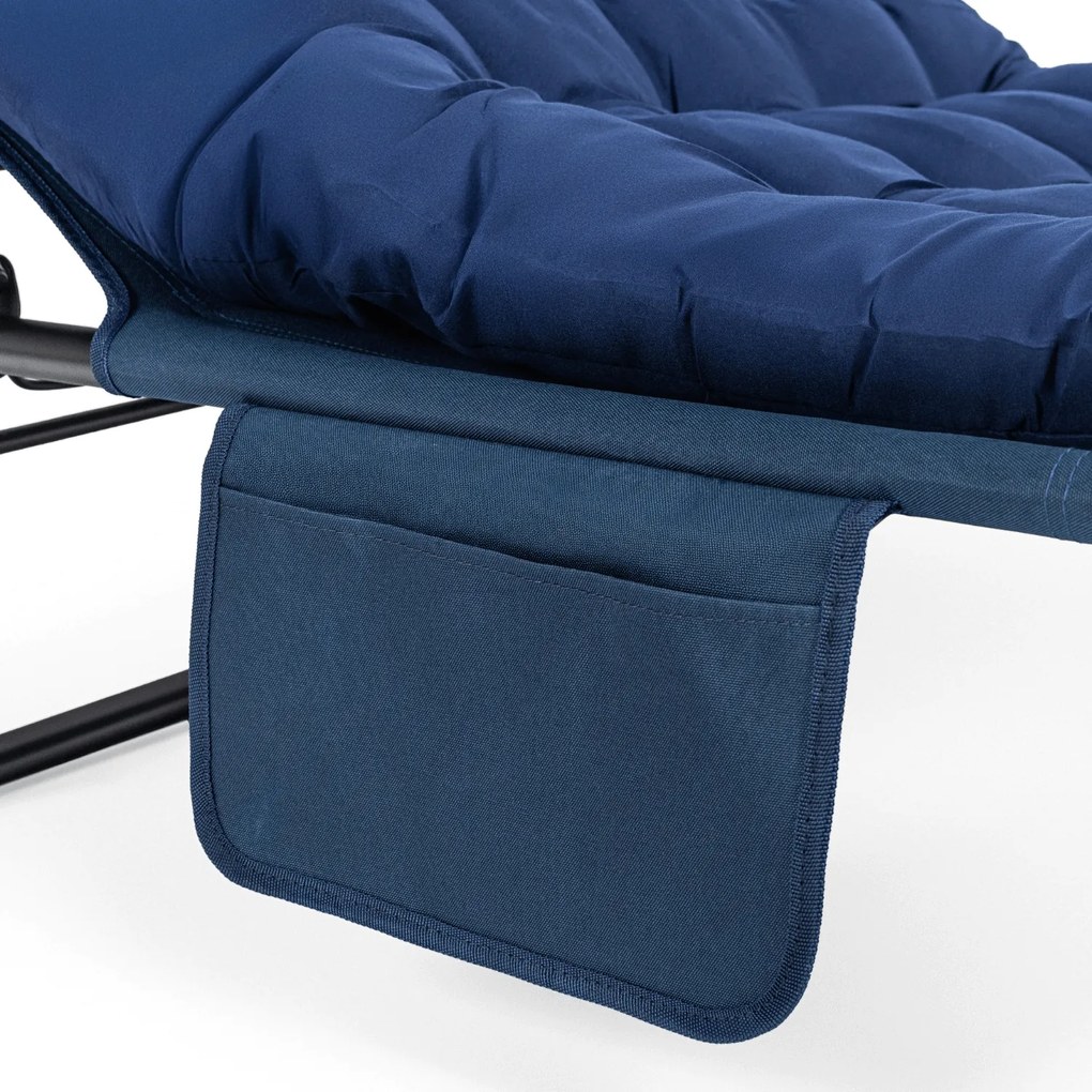 Leżak Ogrodowy SATURN 190x73 cm Granatowy