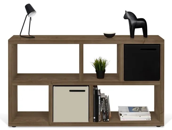 Brązowy regał w dekorze orzecha 150x83 cm Berlin – TemaHome
