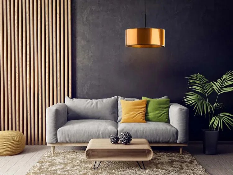 Miedziany żyrandol nad stół z abażurem 50 cm - EX873 S5-W67