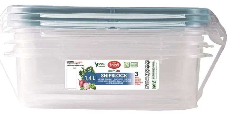 Pojemniki na żywność 3 szt. Snipslock – Snips