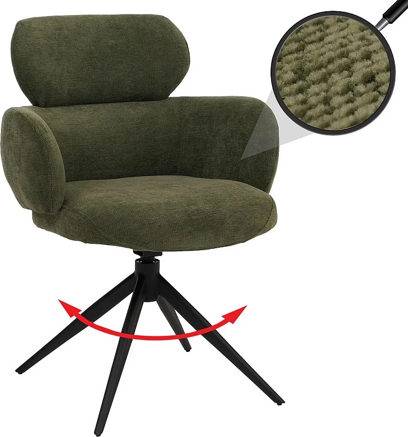 Krzesło do jadalni MCW-O77,  oliwkowo-zielone