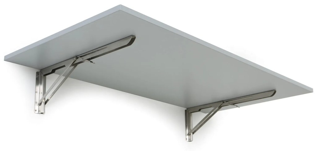 Stół składany na ścianie, 1200 x 600 mm, nośność 30 kg, szary