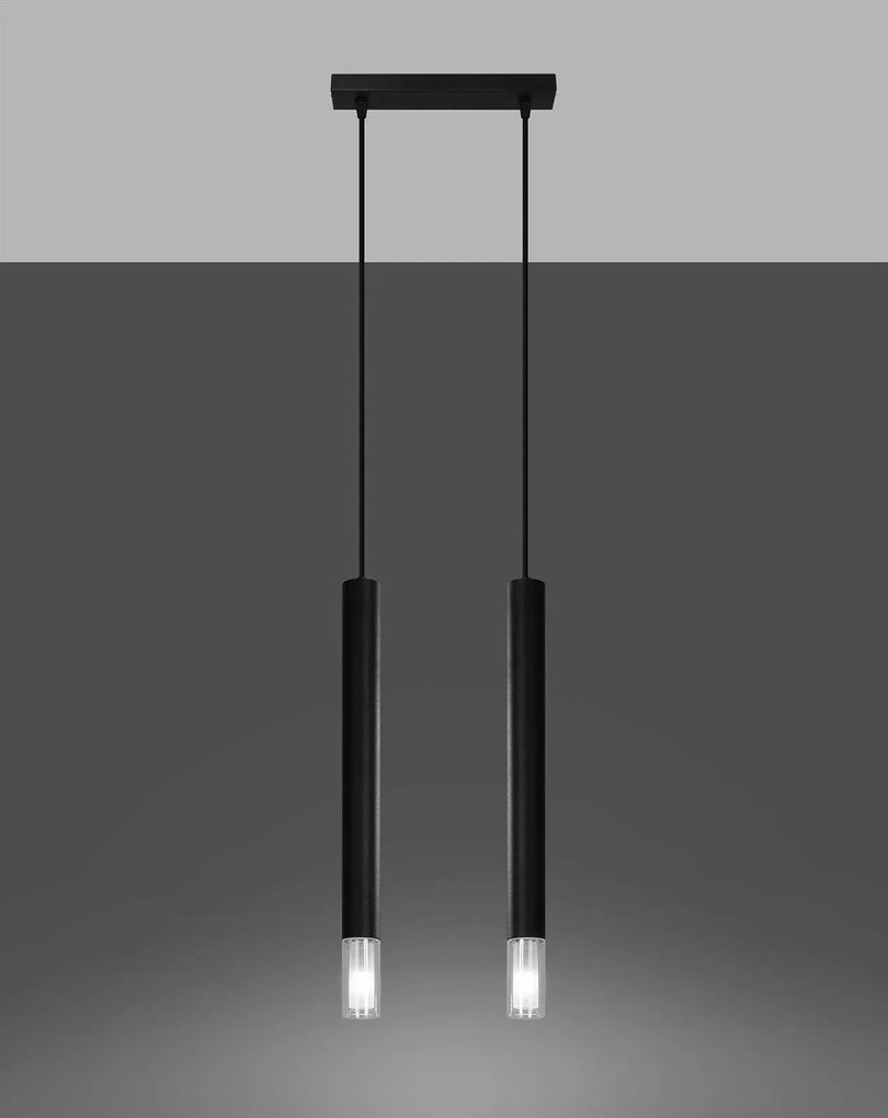 Lampa wisząca WEZYR 2 czarna SOLLUX LIGHTING