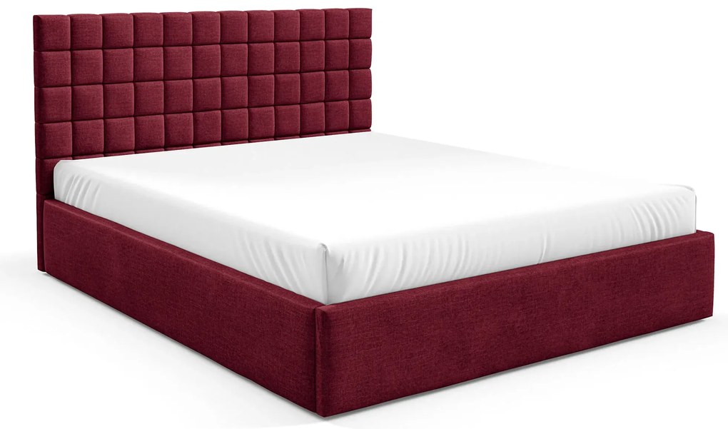 Czerwone łóżko z pikowanym zagłówkiem 3 rozmiary D7-E87