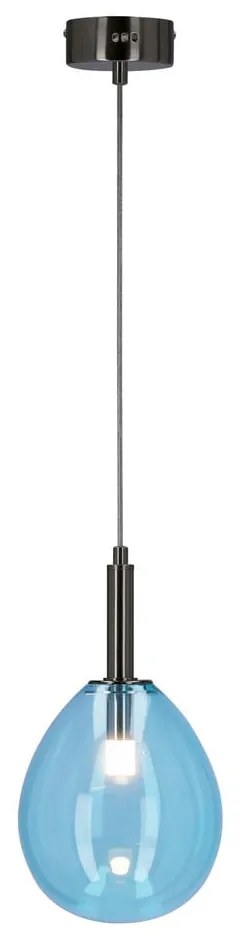 Niebieska lampa wisząca LED ze szklanym kloszem Lukka – Candellux Lighting