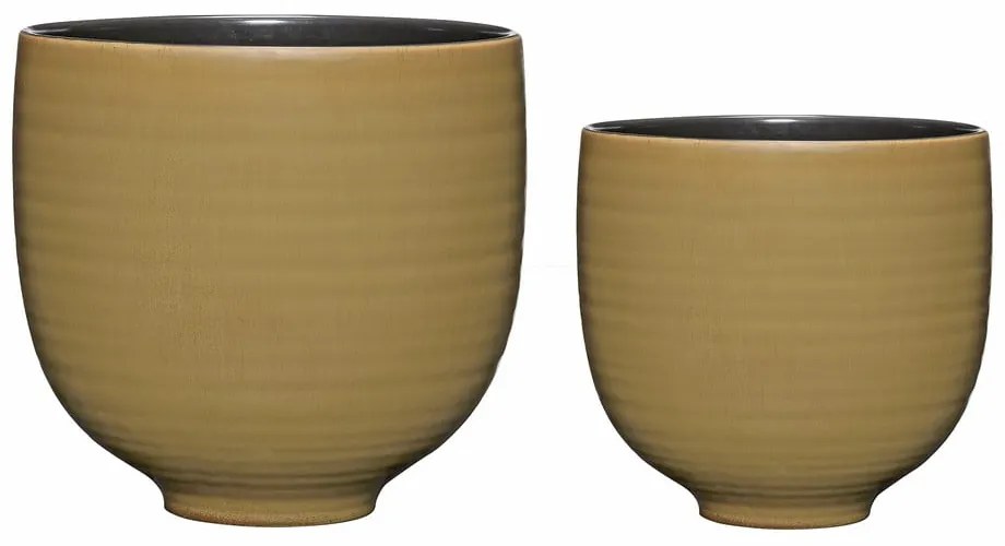 Ceramiczne ręcznie wykonane osłonki na doniczki zestaw 2 szt. ø 31 cm Yuka – Hübsch