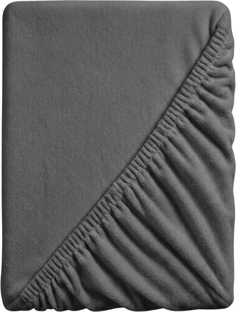 PrzytulneMieszkanie.pl Prześcieradło z mikropluszu SOFT 200x220 cm ciemnoszare
