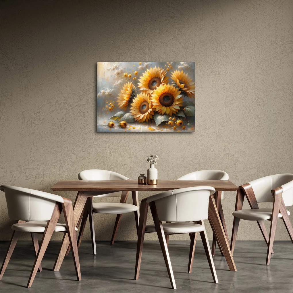 Obraz - Malowanie słoneczników (70x50 cm)