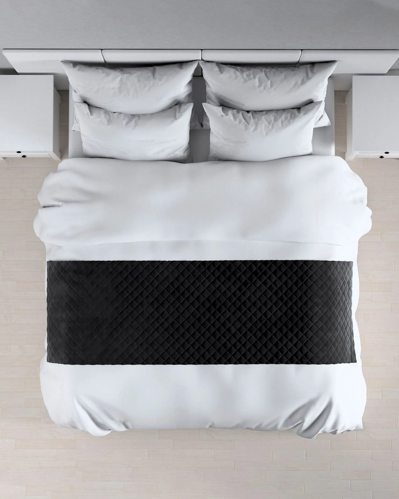 Narzuta hotelowa bieżnik Velvet 60x200cm kolor czarny tkanina połyskliwa, welwetowa