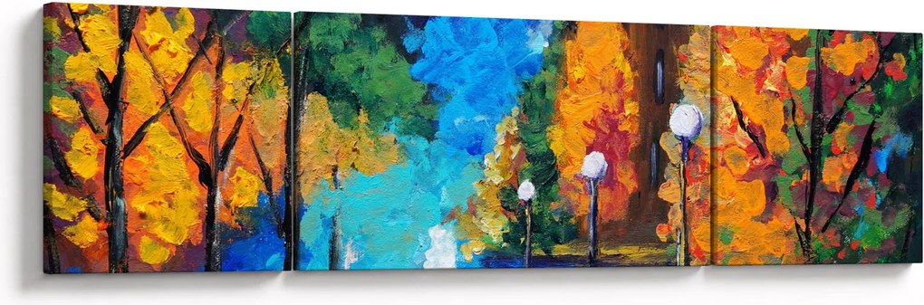 Obraz - Kochankowie, Pointillismus (170x50 cm)