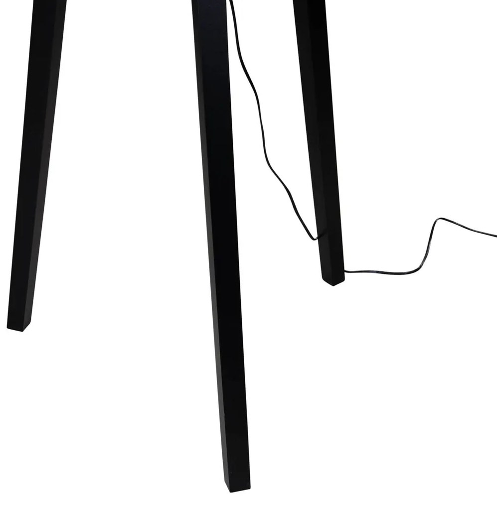 Lampa podłogowa Puros - czarna z abażurem z weluru taupe 50cm