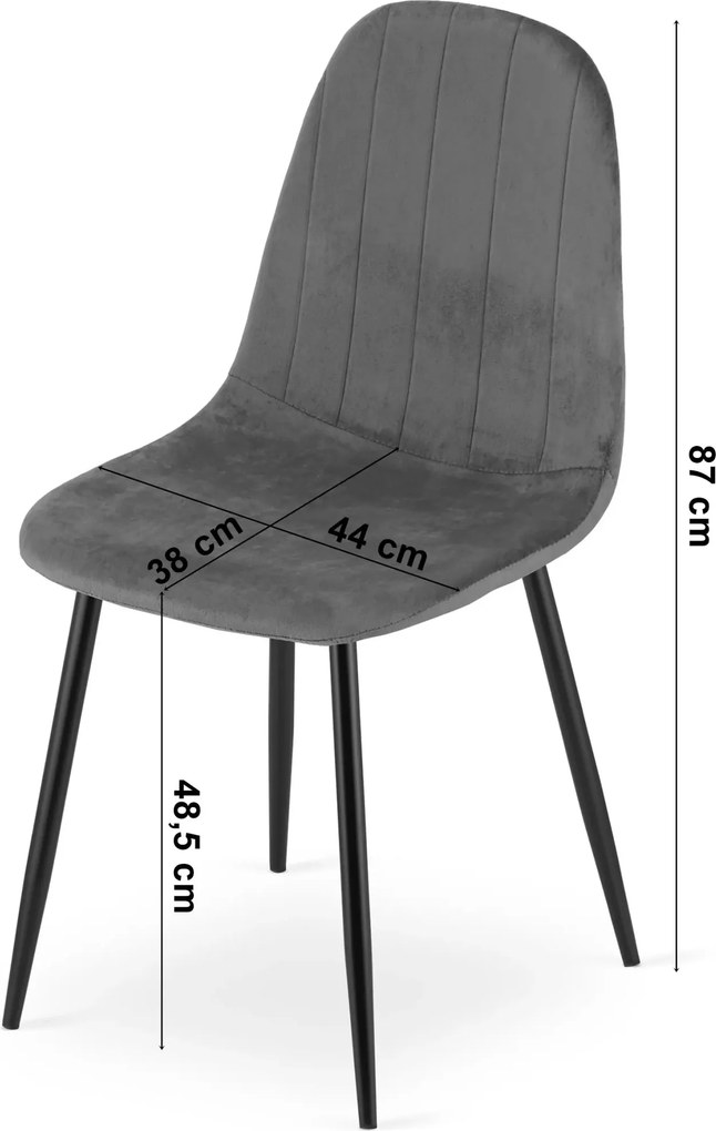 Czarne metalowe krzesło welurowe D4-Z99