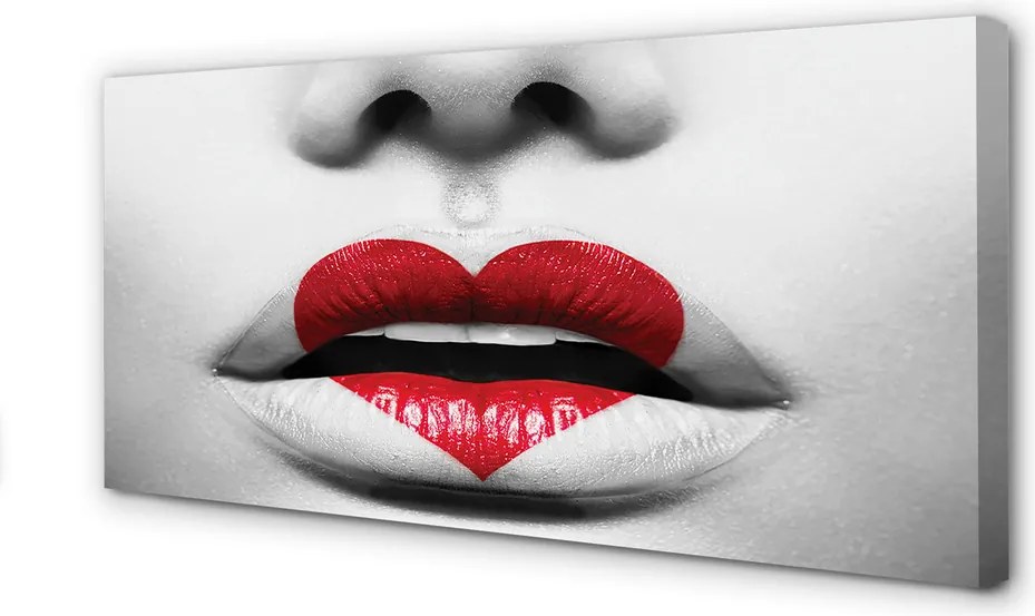 Duży obraz na płótnie Usta z Sercem
