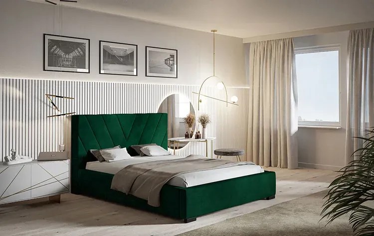 Dwuosobowe łóżko z zagłówkiem 180x200 Infermi 3X - 36 kolorów