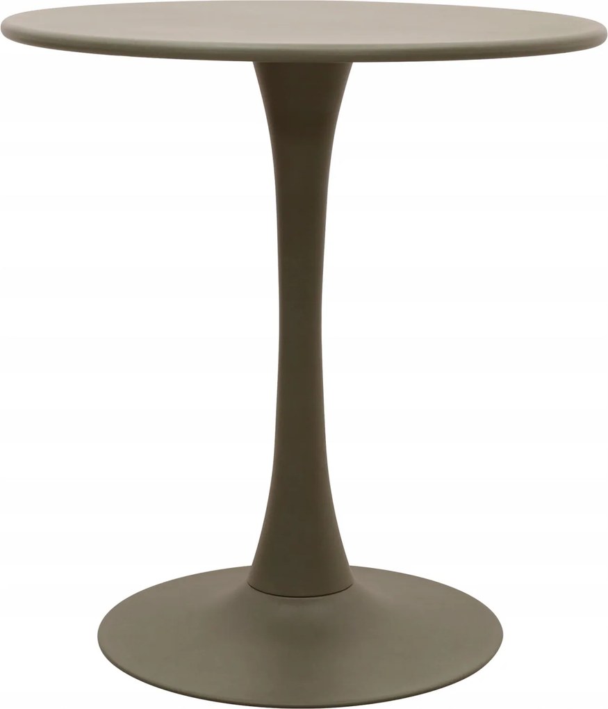 Stolik Ogrodowy Okrągły 70 cm Beżowy Metalowy Na Taras, Do Ogrodu, Kawiarni