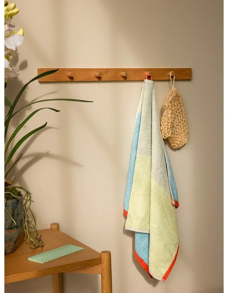 Niebieski bawełniany ręcznik kąpielowy frotte 70x140 cm Block – Hübsch