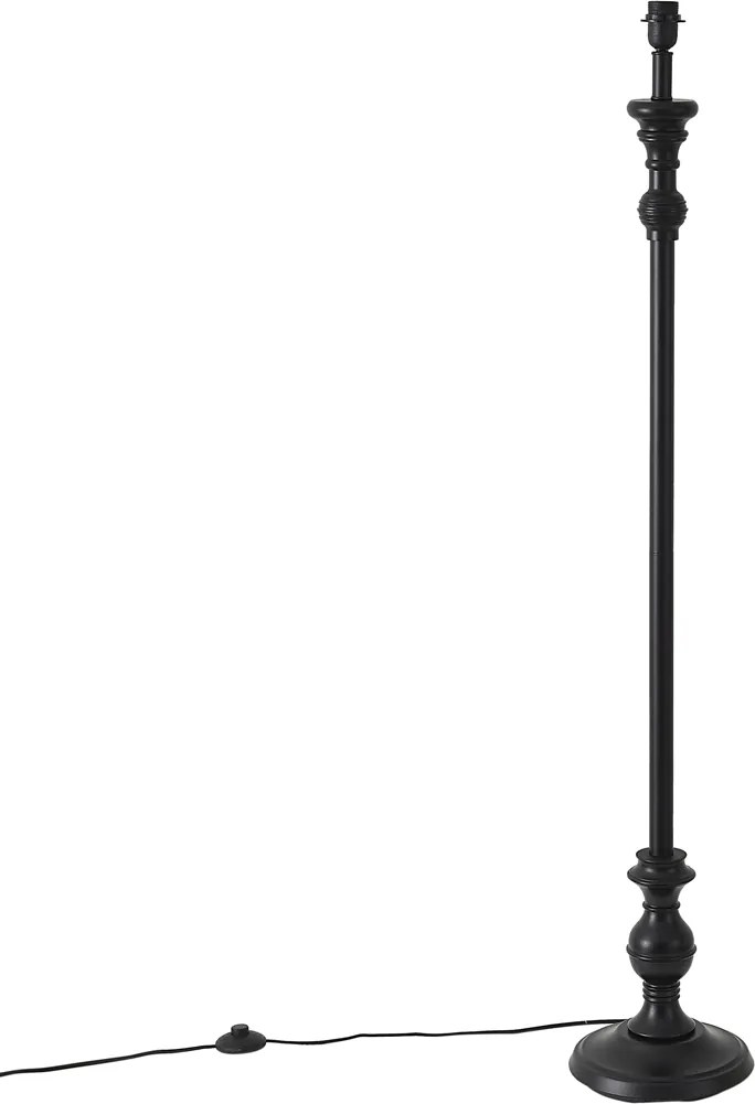 Klasyczna lampa podłogowa czarna bez klosza - Classico