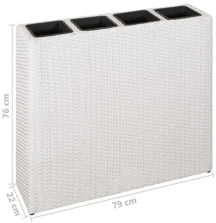 Biała duża donica ogrodowa z technorattanu G8-Z06