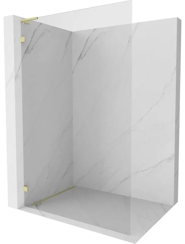 Mexen Lunar L ścianka prysznicowa Walk-in lewa 100 x 200 cm, transparent 8 mm, złota szczotkowana - 830L-100-000-55-00-L