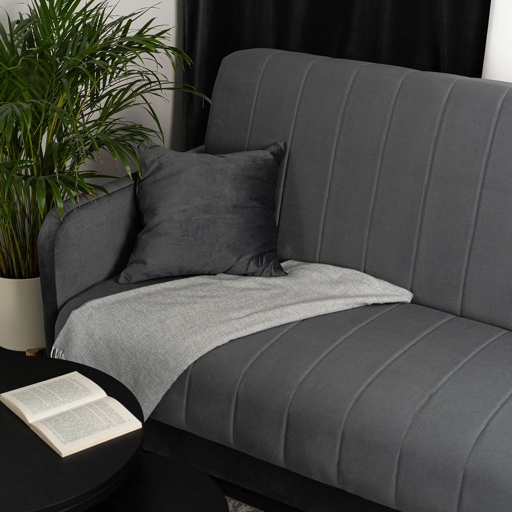 Zestaw Dwuosobowa Sofa PORTO i Fotel Wypoczynkowy PORTO Szary do Salonu Nowoczesny