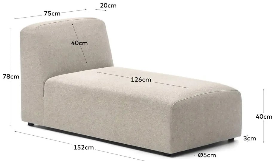 Beżowy moduł sofy Neom – Kave Home