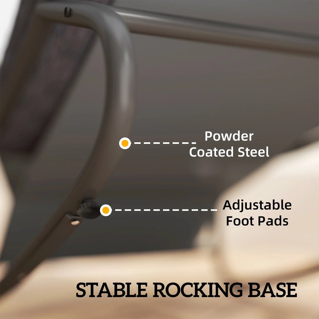 Outsunny Fotel bujany z szerokim siedziskiem z siatki i grubą poduszką, 101 x 66 x 63 cm, szary | Aosom PL